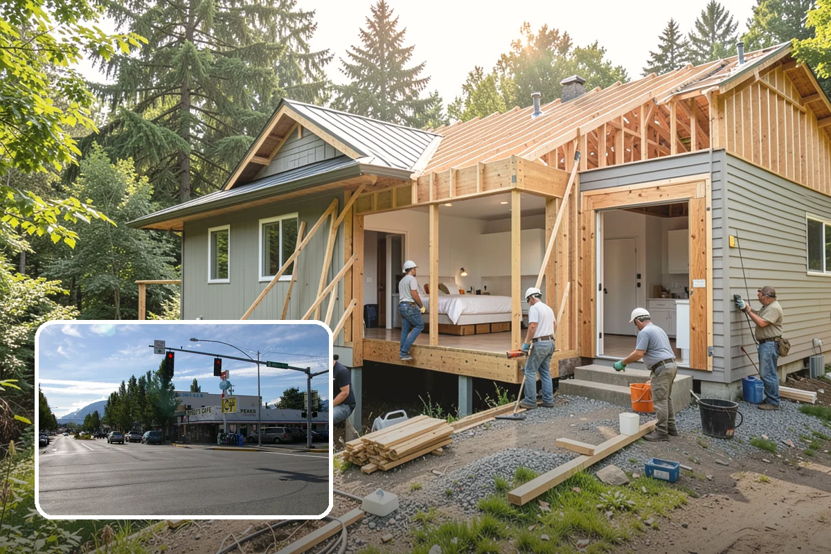 Cabana Construction in North Bend, King County, WA - Creates a shaded poolside retreat