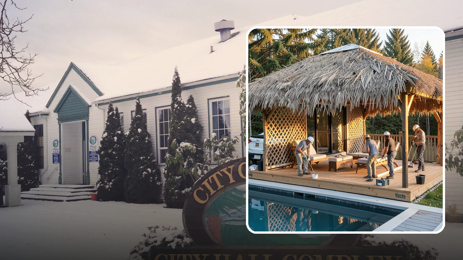 Cabana Construction in Pacific, King County, WA - A stylish cabana that provides shaded lounging and shelter beside your pool or patio.