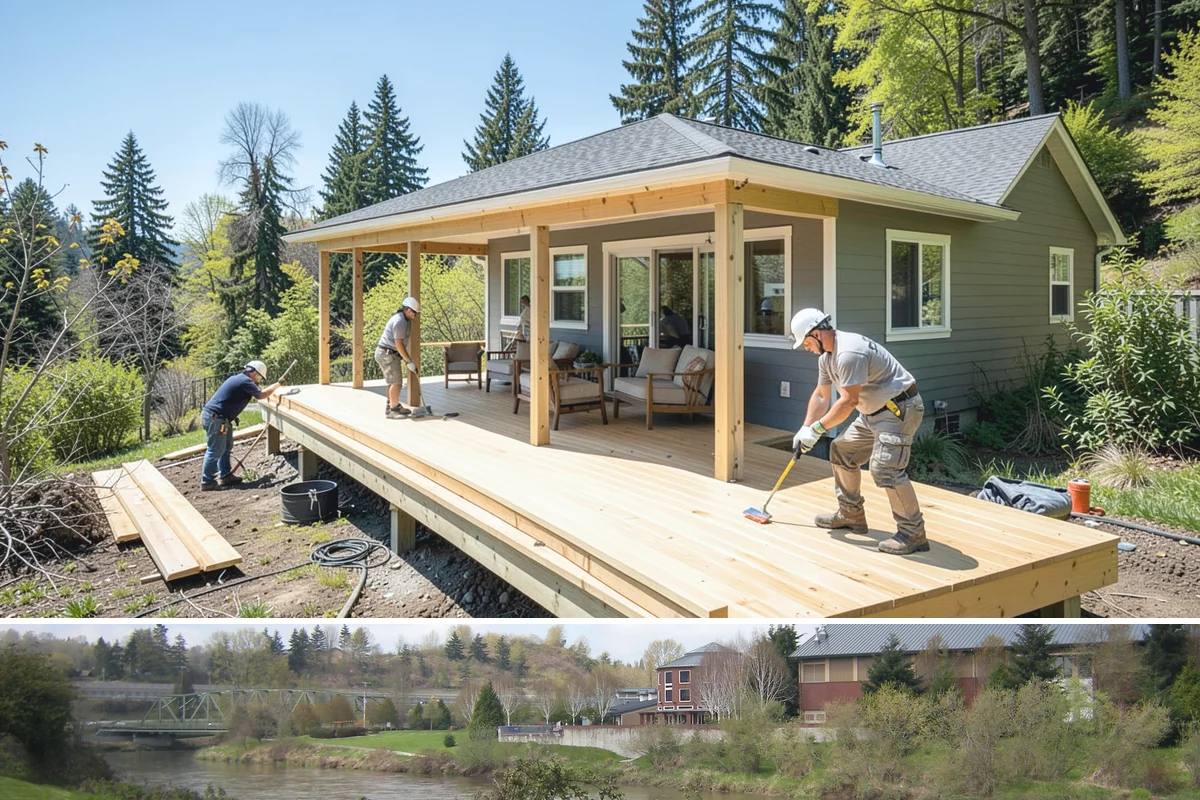Cabana Construction in Tukwila, King County, WA - Summer construction allows footings and finishes to set before the wet season.