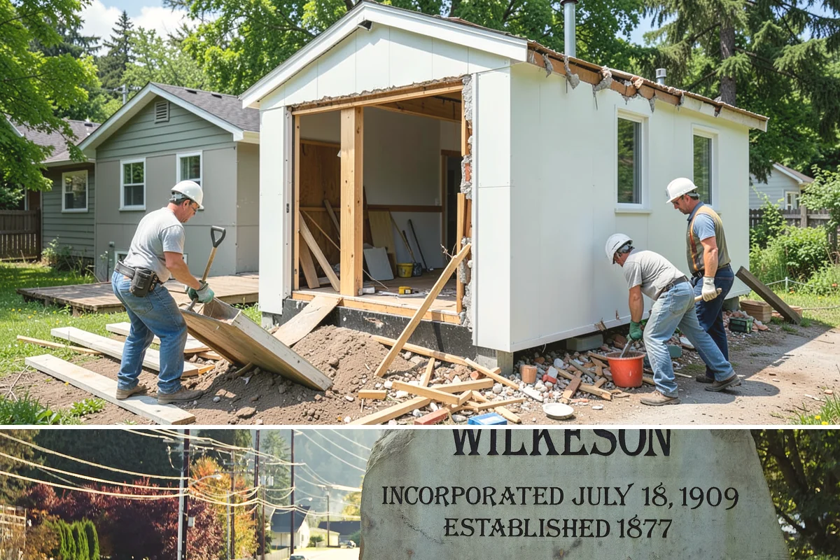 Cabana Construction in Wilkeson, Pierce County, WA - Summer construction allows footings and finishes to set before the wet season.
