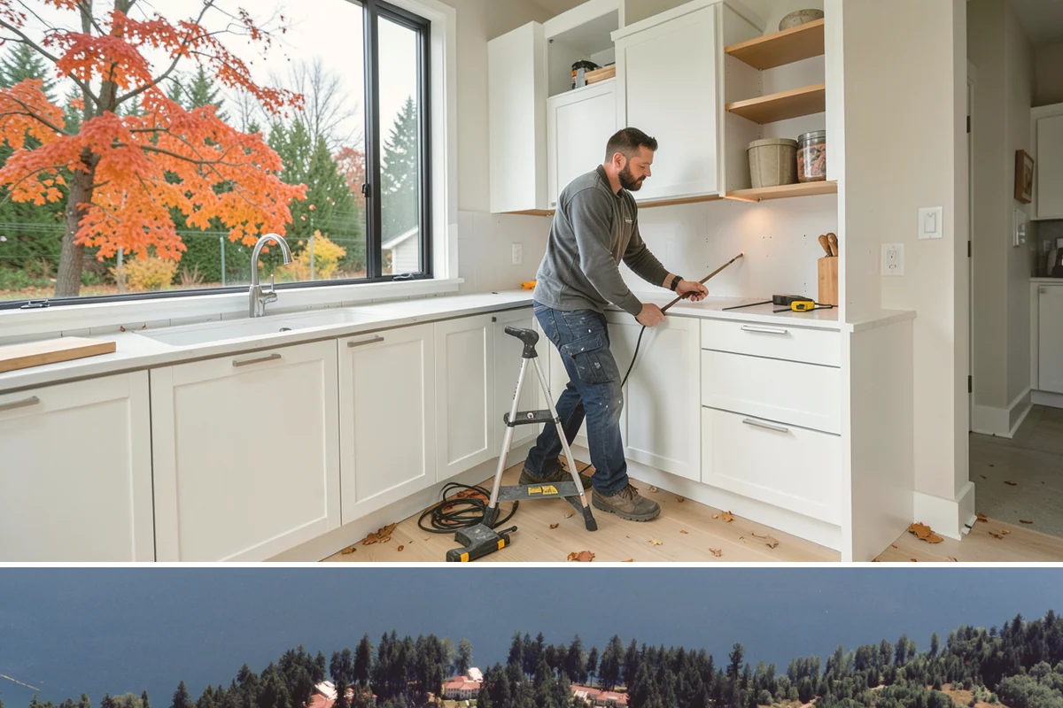 Cabinet Crown Molding in Lakewood, Pierce County, WA - Trim work fits any time of year and is a natural finishing step after a cabinet installation.