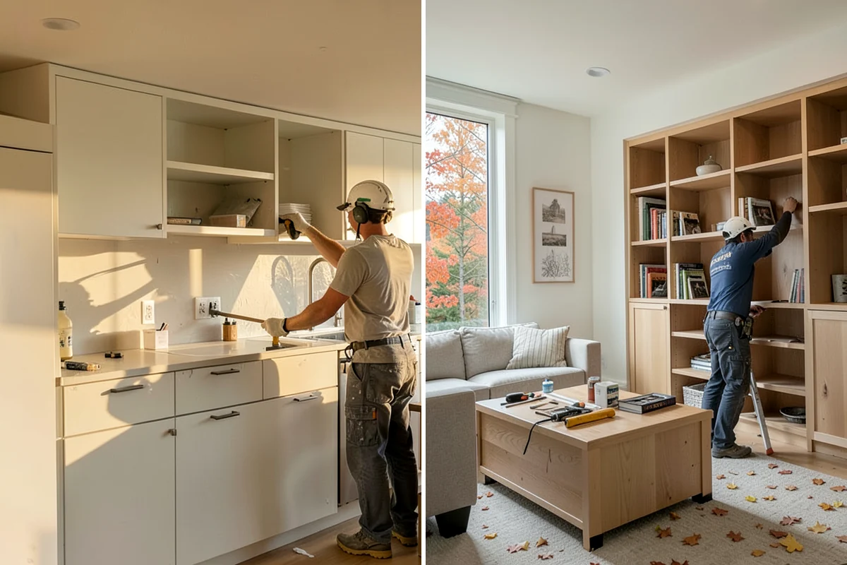 Cabinet Installation in Clyde Hill, King County, WA - Verify layout lines and locate wall studs