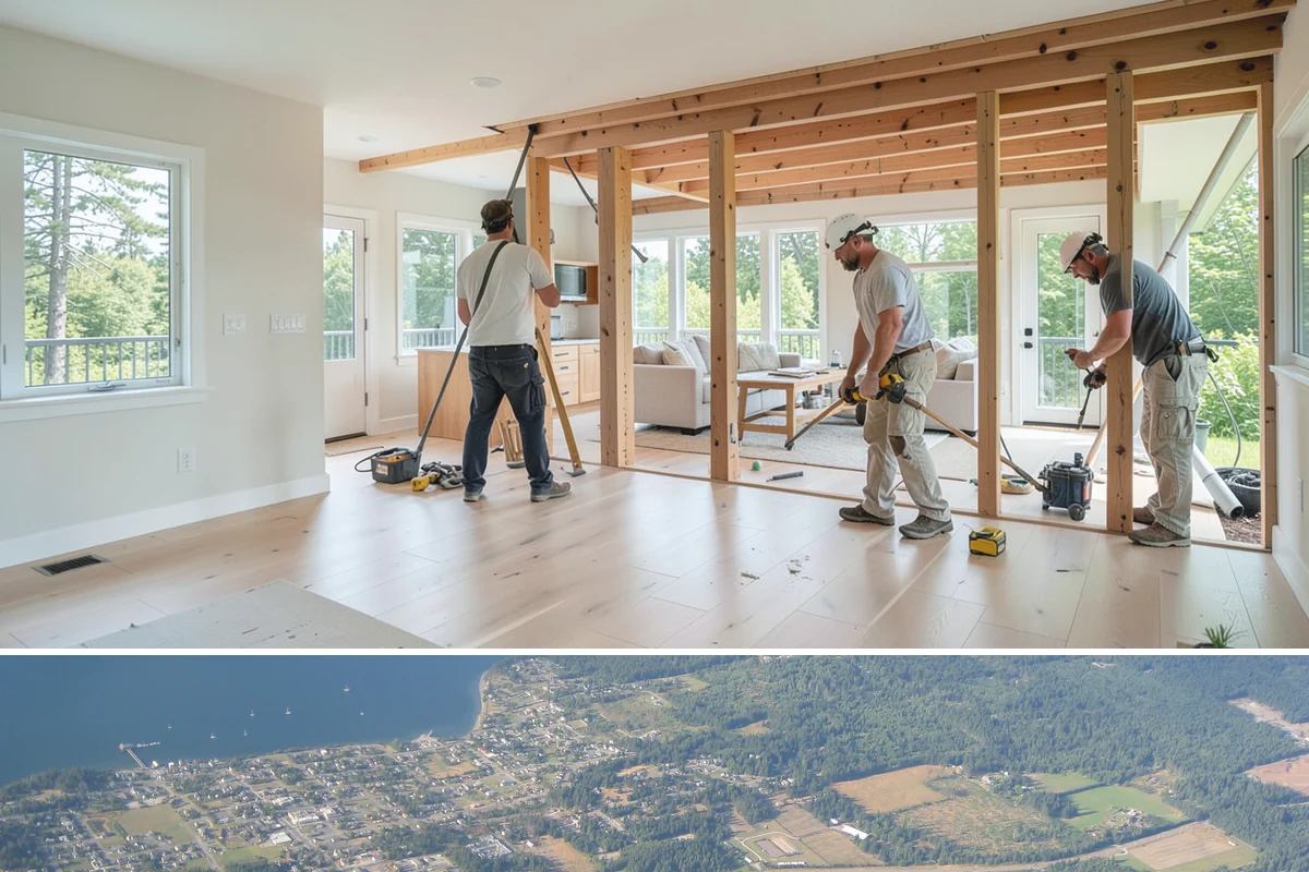 Cabinet Installation in Coupeville, Island County, WA - Any dry season works well for installation since cabinets go in after the messy rough-in phases are complete.