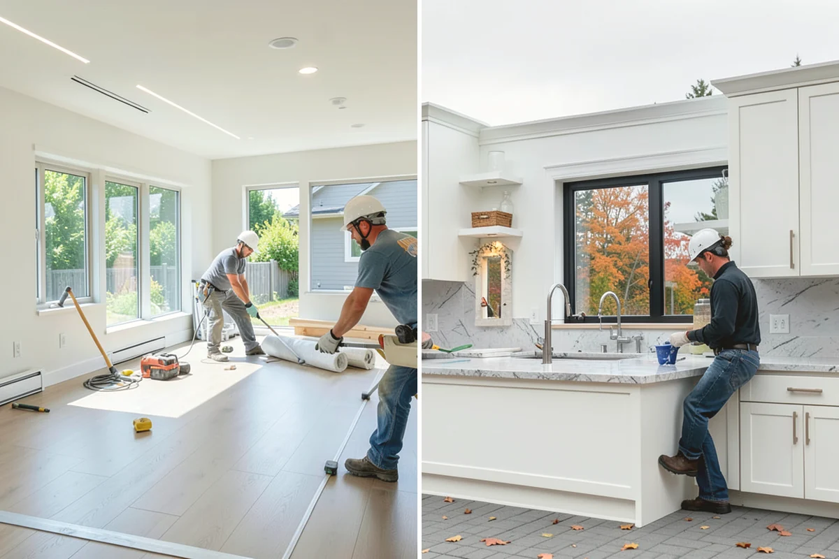 Cabinet Installation in Covington, King County, WA - Verify layout lines and locate wall studs
