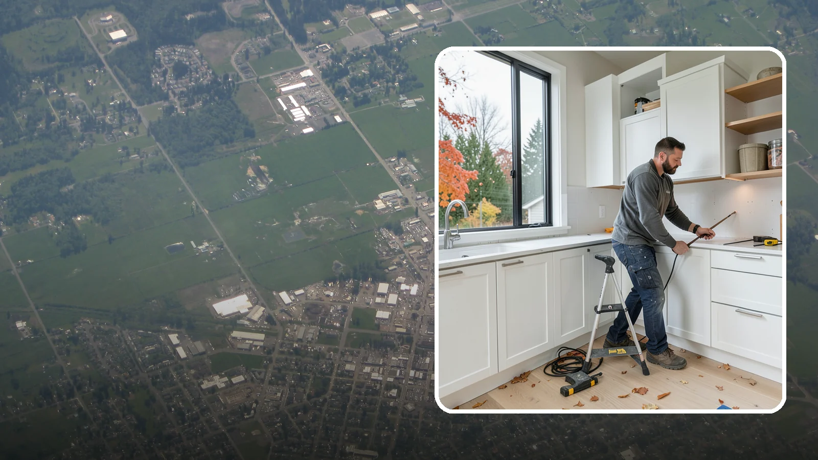 Cabinet Installation in Enumclaw, King County, WA - Precise installation of new kitchen cabinets, set level, plumb, and secure to your walls and floor.