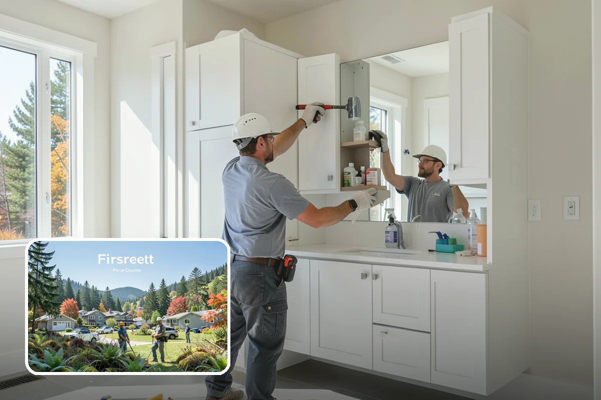 Cabinet Installation in Fircrest, Pierce County, WA - Cabinets set perfectly level and plumb