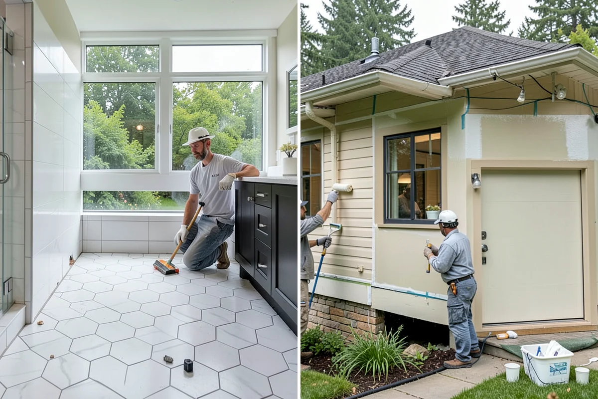 Cabinet Installation in Kenmore, King County, WA - Verify layout lines and locate wall studs