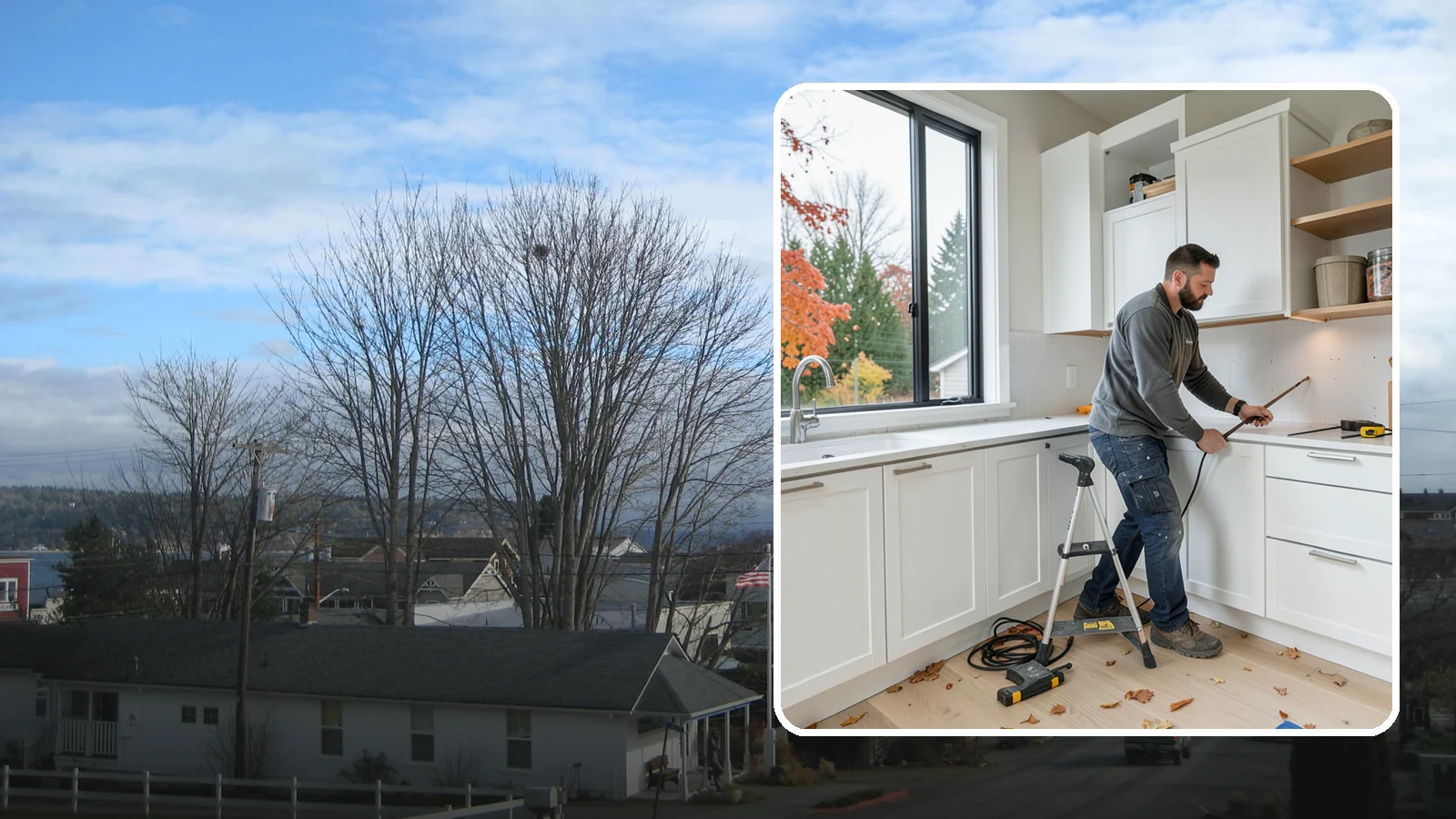 Cabinet Installation in Langley, Island County, WA - Precise installation of new kitchen cabinets, set level, plumb, and secure to your walls and floor.