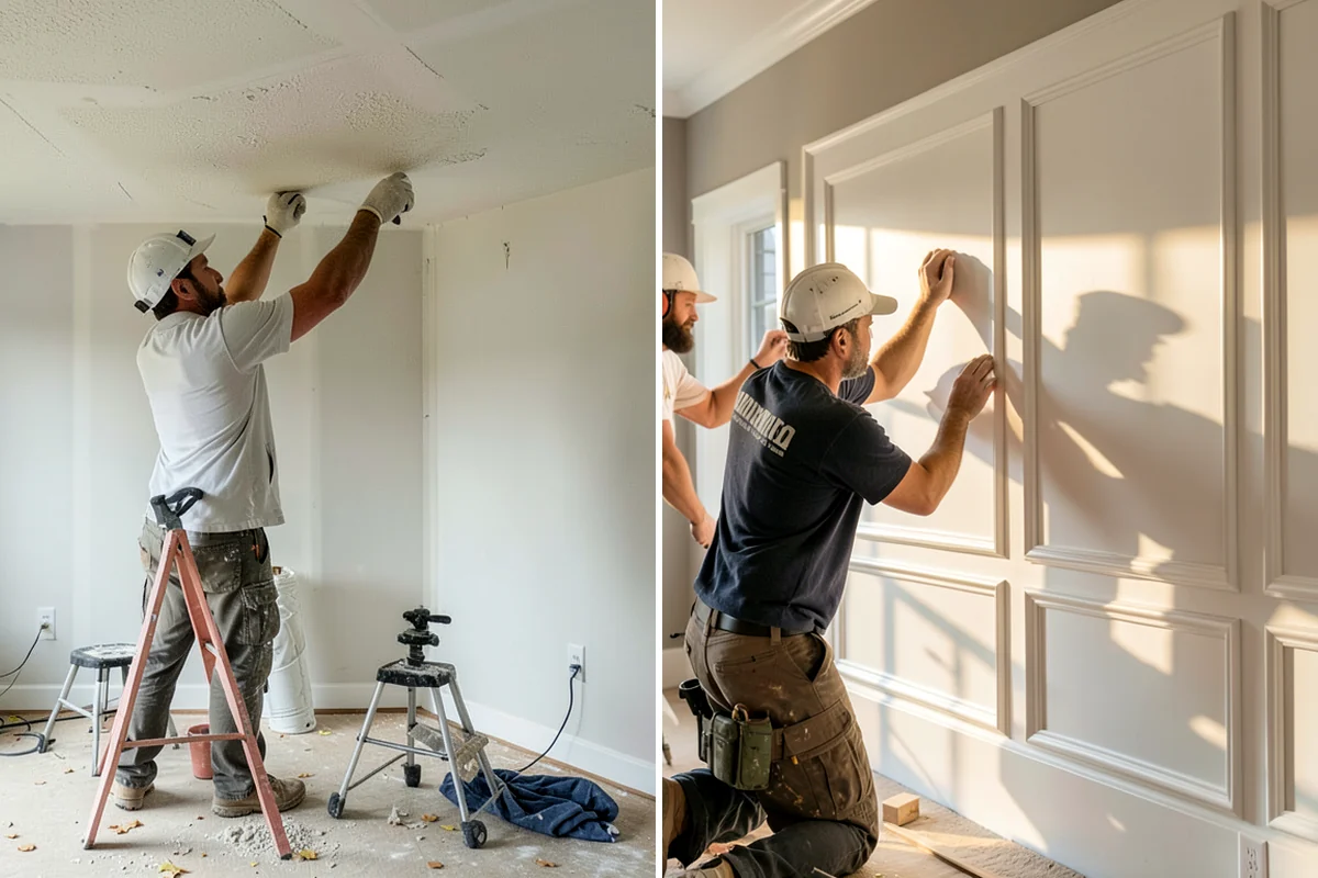 Cabinet Installation in Maple Valley, King County, WA - Verify layout lines and locate wall studs