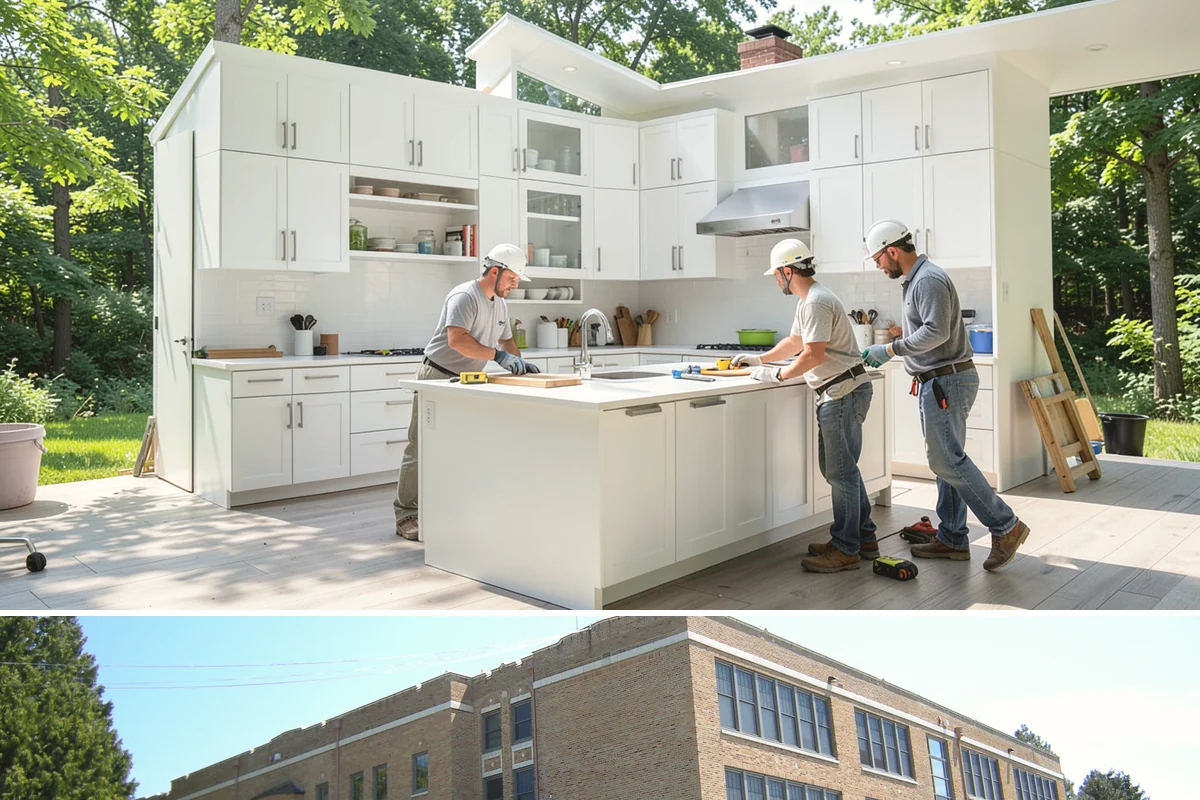 Cabinet Installation in Maple Valley, King County, WA - Any dry season works well for installation since cabinets go in after the messy rough-in phases are complete.