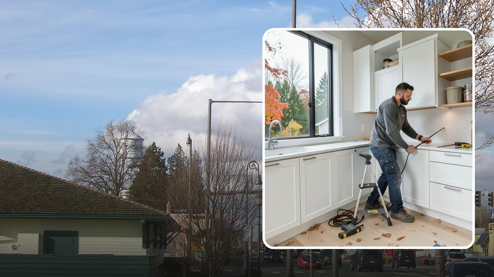 Cabinet Installation in Marysville, Snohomish County, WA - Precise installation of new kitchen cabinets, set level, plumb, and secure to your walls and floor.