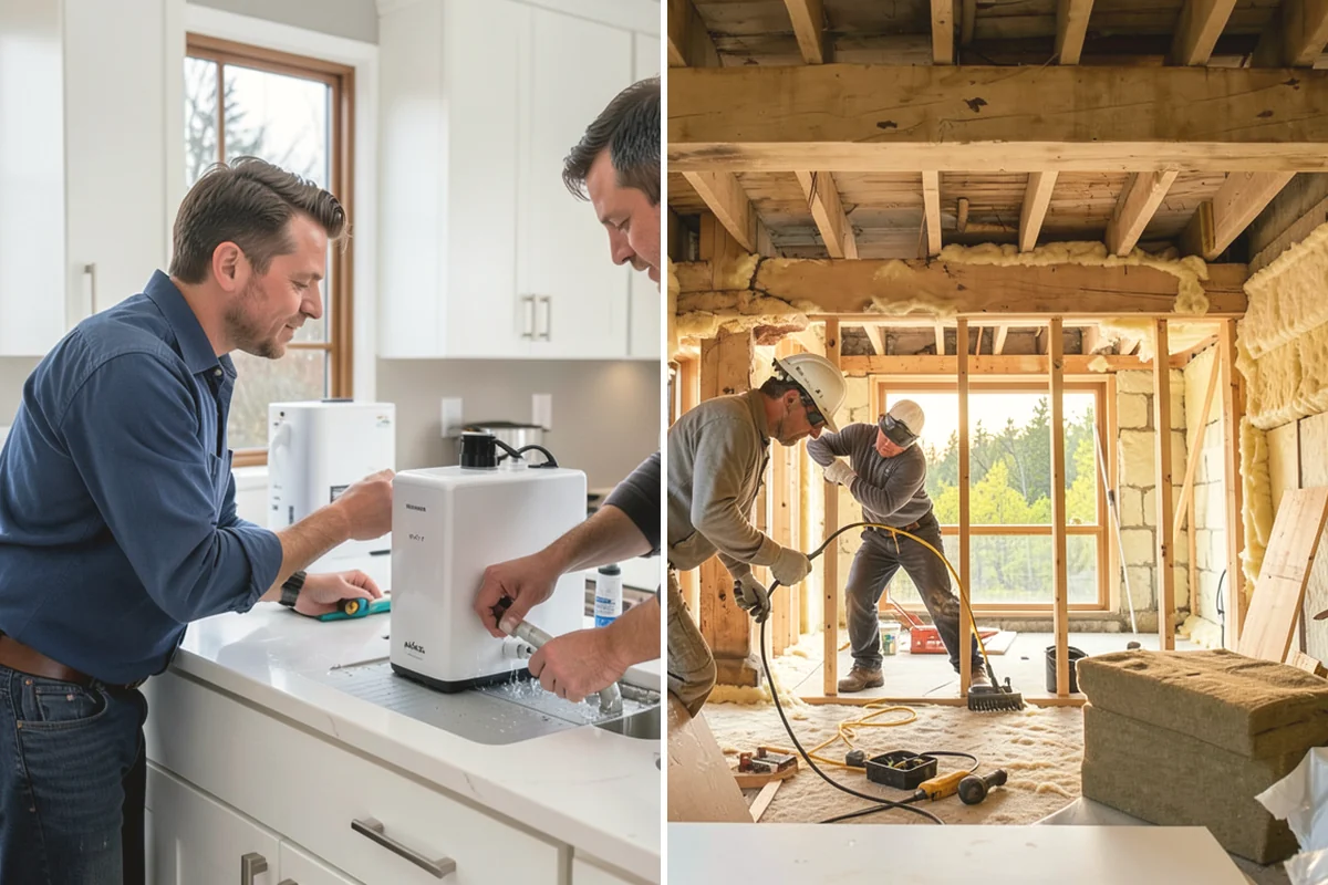 Cabinet Installation in Mukilteo, Snohomish County, WA - Verify layout lines and locate wall studs