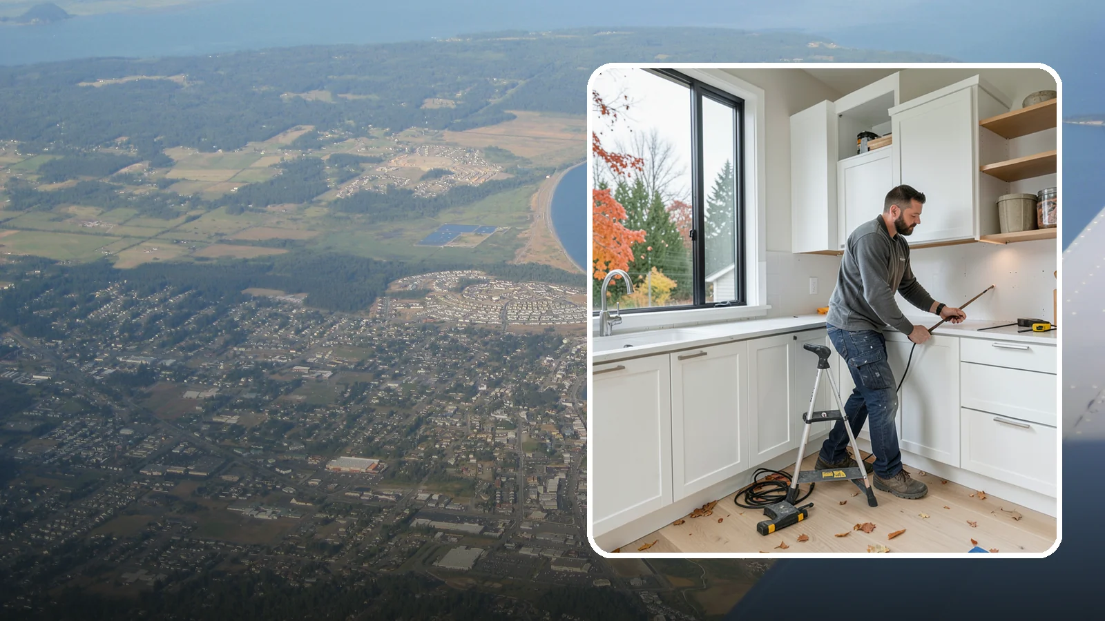 Cabinet Installation in Oak Harbor, Island County, WA - Precise installation of new kitchen cabinets, set level, plumb, and secure to your walls and floor.