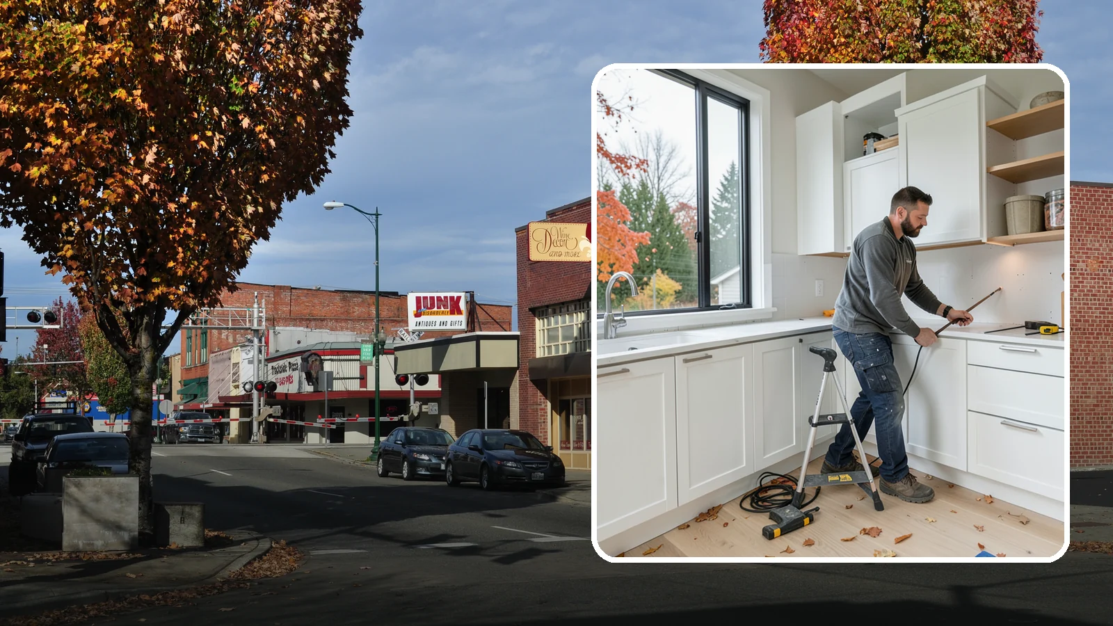 Cabinet Installation in Puyallup, Pierce County, WA - Precise installation of new kitchen cabinets, set level, plumb, and secure to your walls and floor.