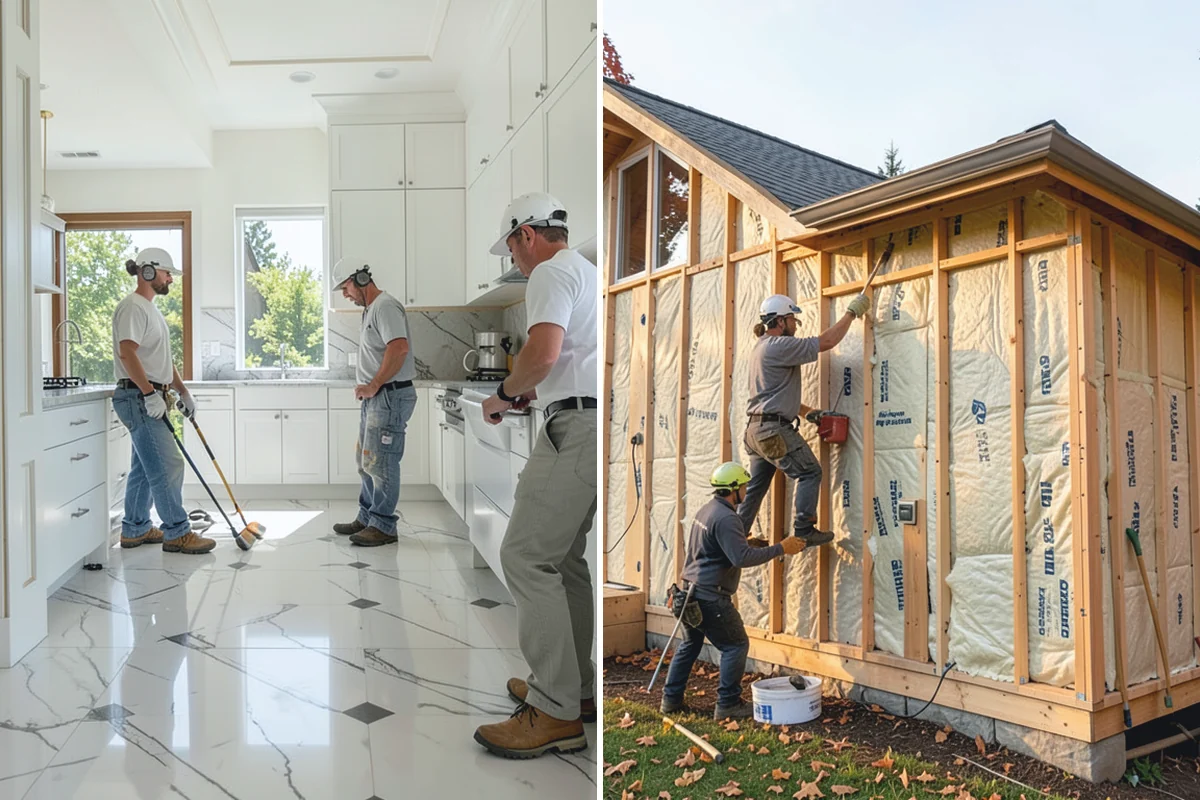 Cabinet Installation in Renton, King County, WA - Verify layout lines and locate wall studs