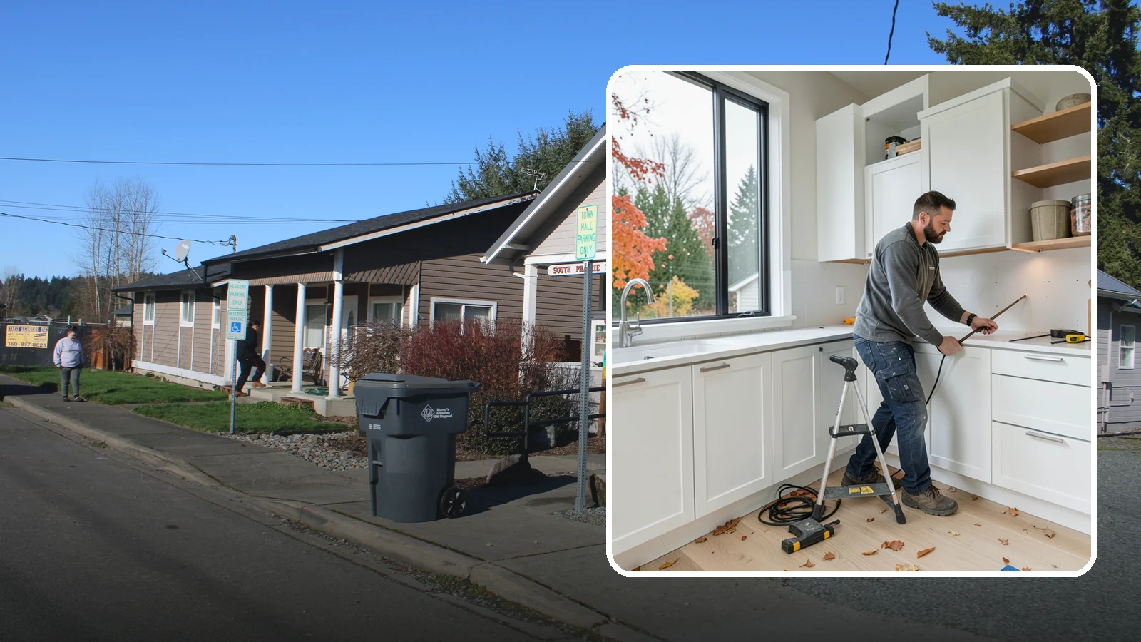 Cabinet Installation in South Prairie, Pierce County, WA - Precise installation of new kitchen cabinets, set level, plumb, and secure to your walls and floor.