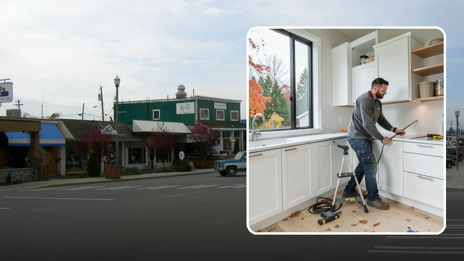 Cabinet Installation in Stanwood, Snohomish County, WA - Precise installation of new kitchen cabinets, set level, plumb, and secure to your walls and floor.