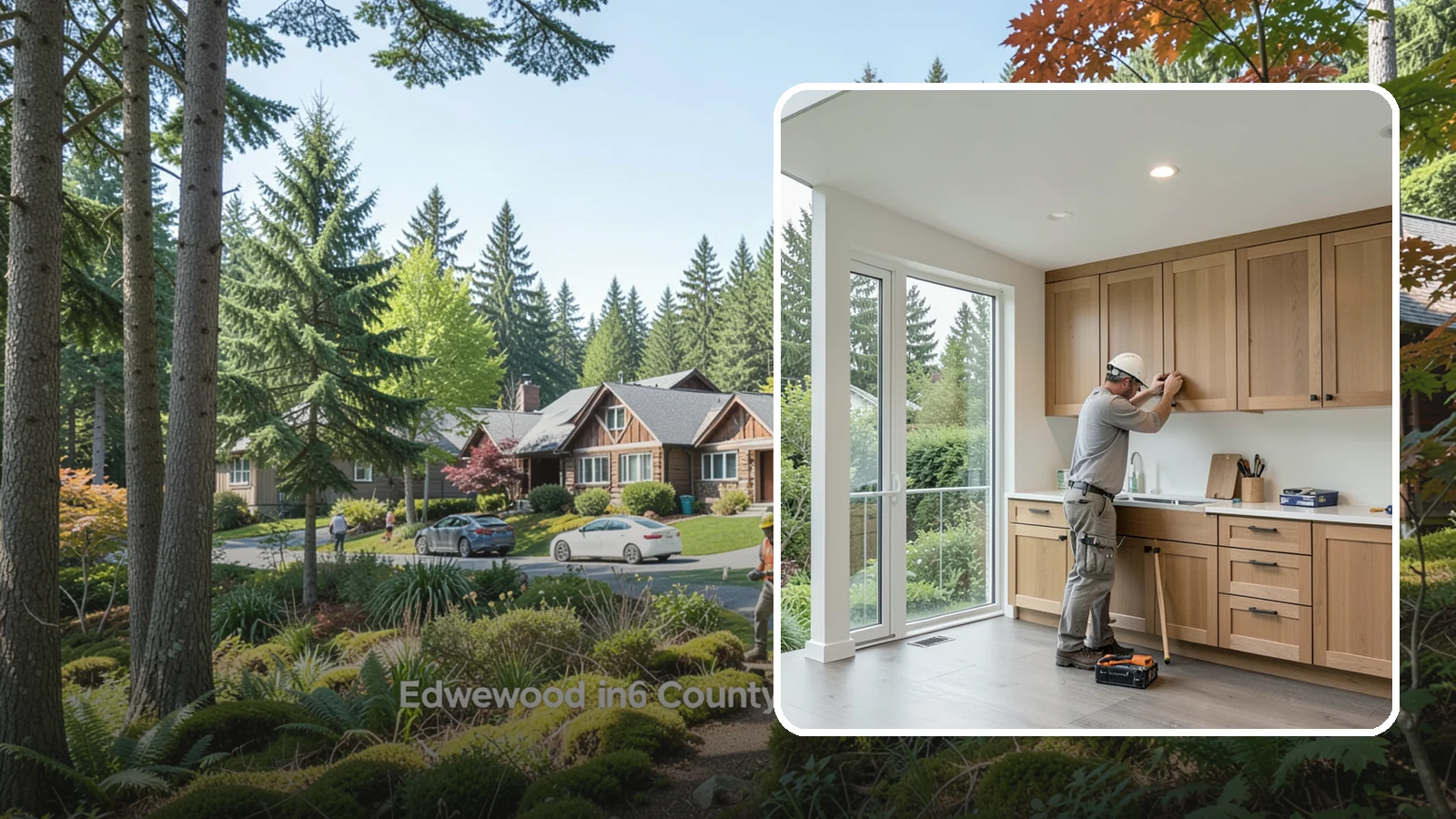 Cabinet Refacing in Edgewood, Pierce County, WA - Replacing cabinet doors and drawer fronts and applying new veneer to boxes for a new look while keeping existing structure.