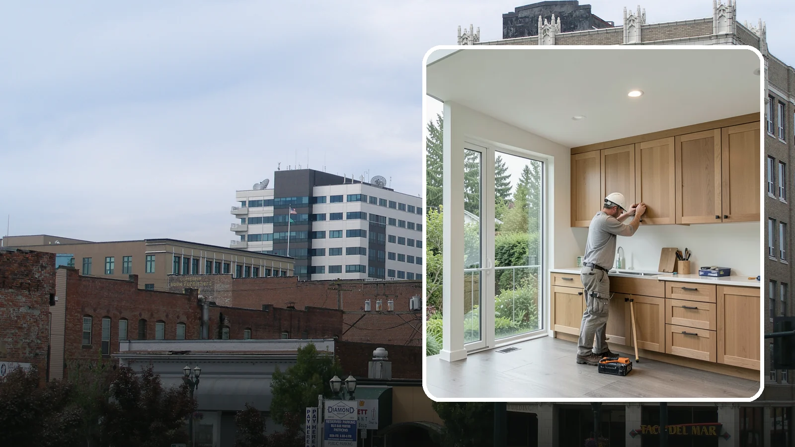 Cabinet Refacing in Everett, Snohomish County, WA - Replacing cabinet doors and drawer fronts and applying new veneer to boxes for a new look while keeping existing structure.