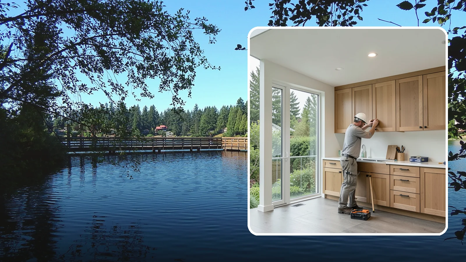 Cabinet Refacing in Federal Way, King County, WA - Replacing cabinet doors and drawer fronts and applying new veneer to boxes for a new look while keeping existing structure.