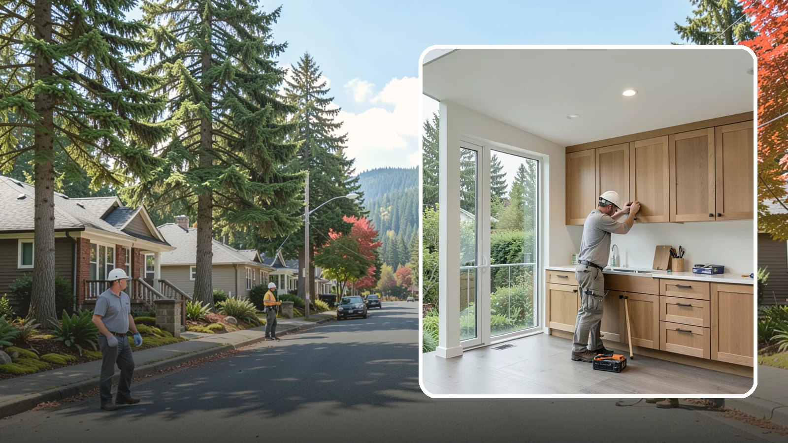 Cabinet Refacing in Hunts Point, King County, WA - Replacing cabinet doors and drawer fronts and applying new veneer to boxes for a new look while keeping existing structure.