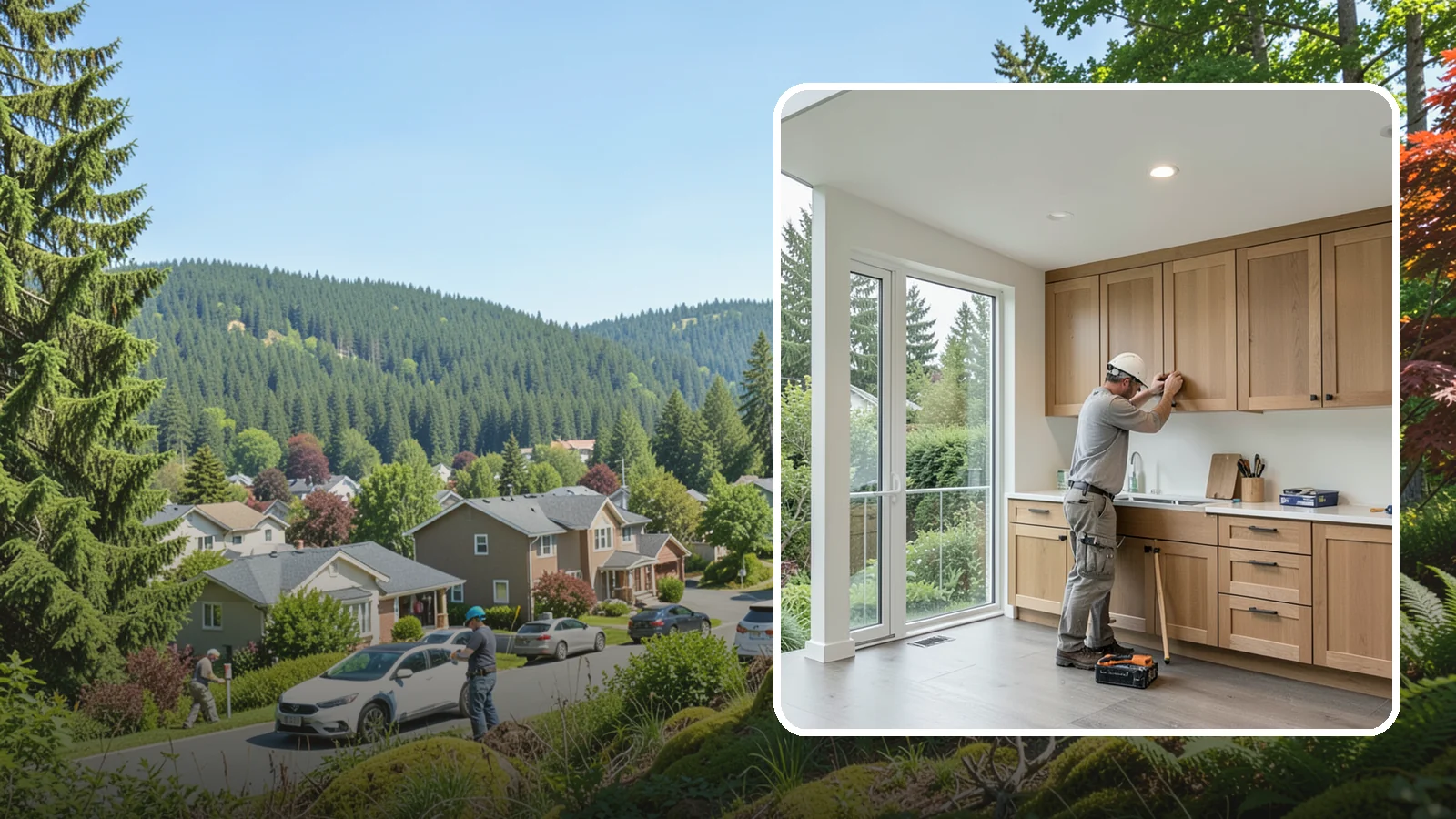Cabinet Refacing in Index, Snohomish County, WA - Replacing cabinet doors and drawer fronts and applying new veneer to boxes for a new look while keeping existing structure.