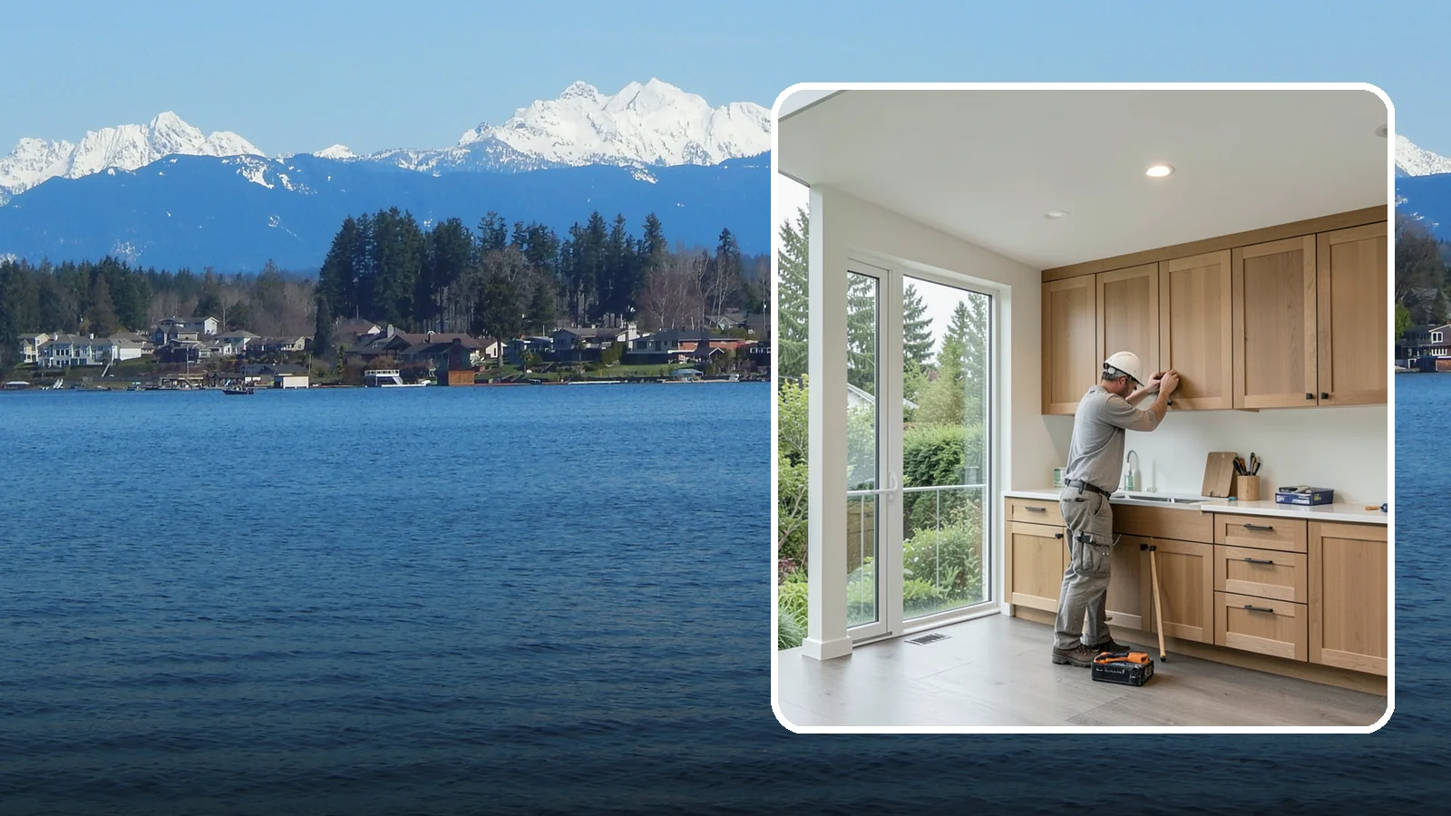 Cabinet Refacing in Lake Stevens, Snohomish County, WA - Replacing cabinet doors and drawer fronts and applying new veneer to boxes for a new look while keeping existing structure.