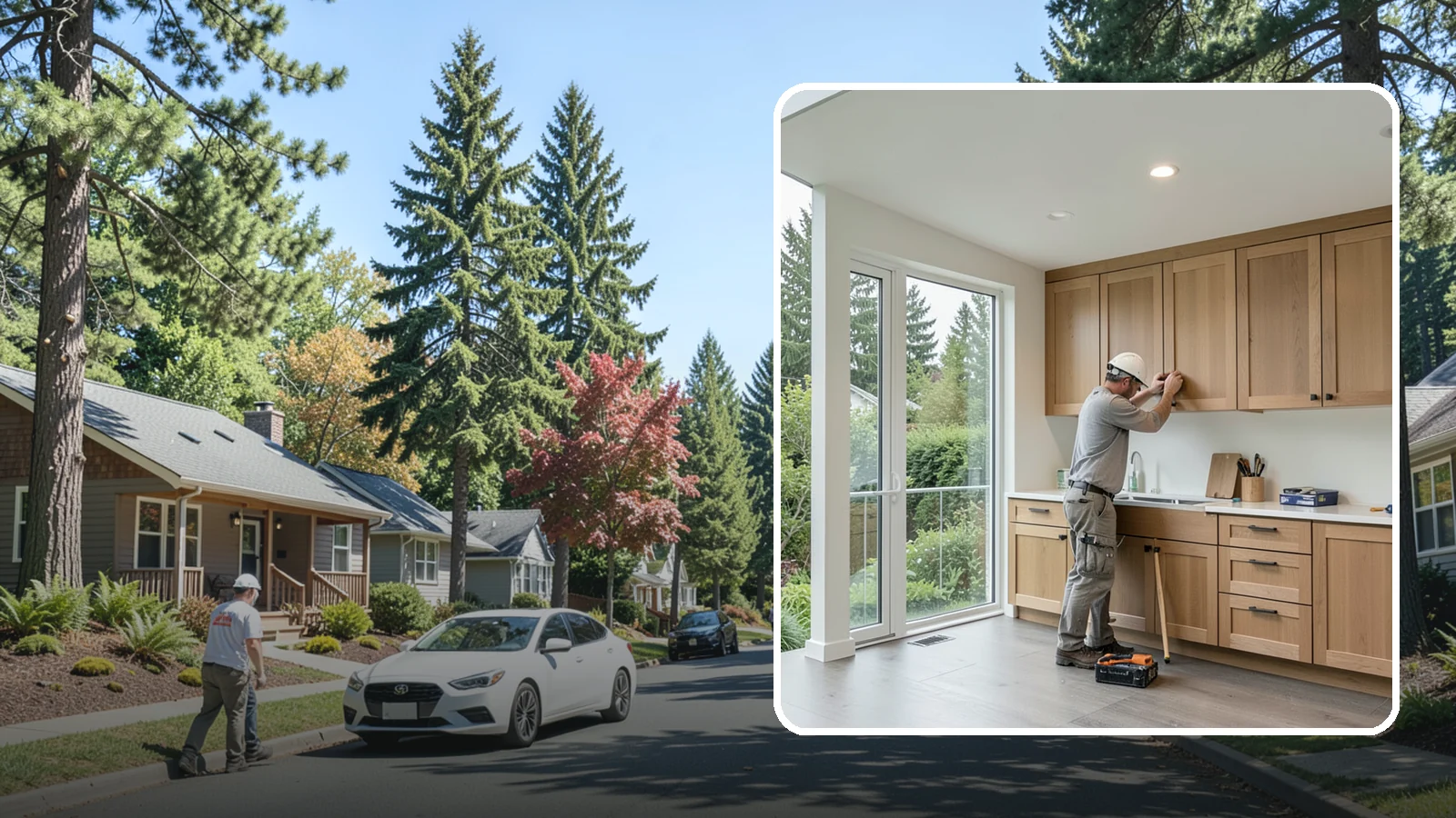 Cabinet Refacing in Orting, Pierce County, WA - Replacing cabinet doors and drawer fronts and applying new veneer to boxes for a new look while keeping existing structure.