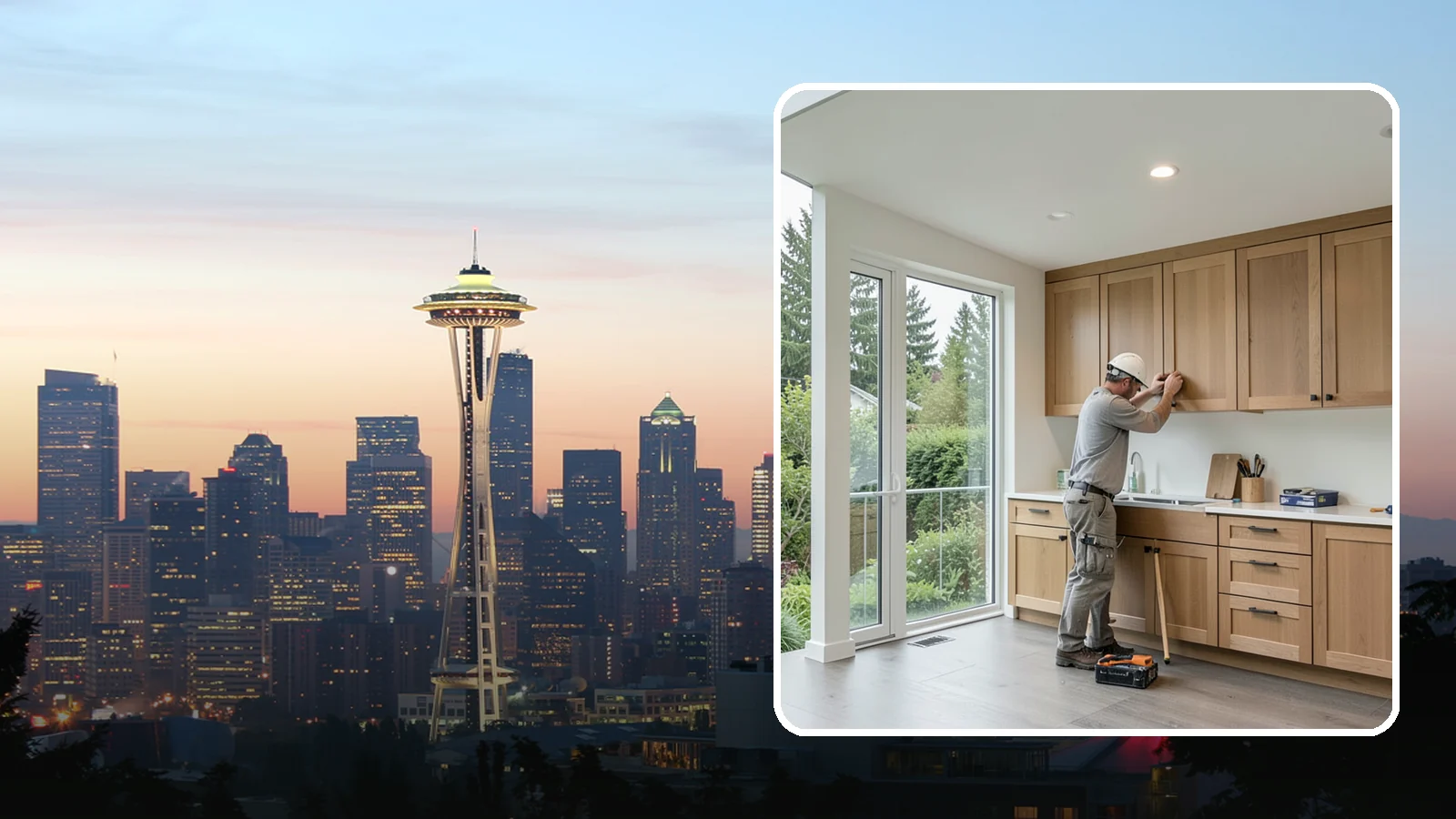 Cabinet Refacing in Seattle, King County, WA - Replacing cabinet doors and drawer fronts and applying new veneer to boxes for a new look while keeping existing structure.