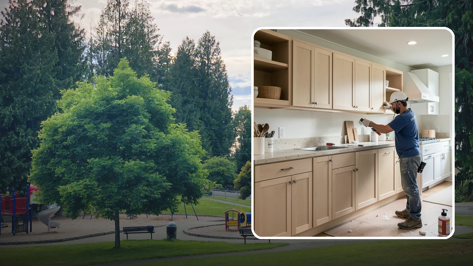 Cabinet Refinishing in Bonney Lake, Pierce County, WA - Sanding, sealing, and refinishing your existing solid-wood cabinets to restore or transform their appearance.