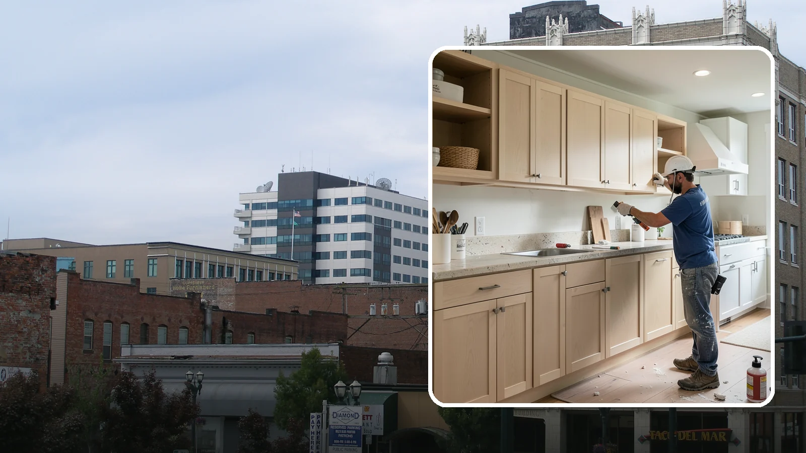 Cabinet Refinishing in Everett, Snohomish County, WA - Sanding, sealing, and refinishing your existing solid-wood cabinets to restore or transform their appearance.