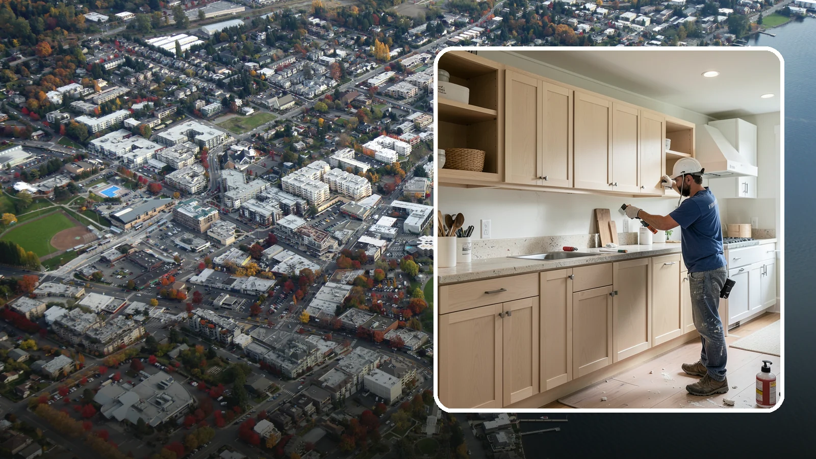 Cabinet Refinishing in Kirkland, King County, WA - Sanding, sealing, and refinishing your existing solid-wood cabinets to restore or transform their appearance.
