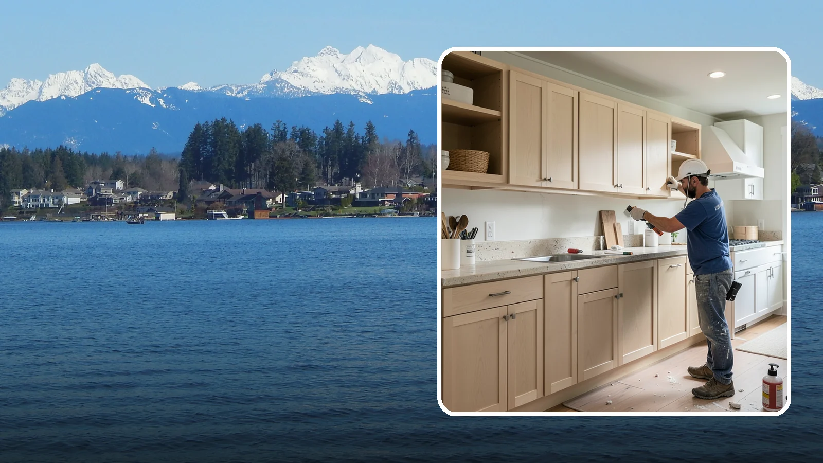 Cabinet Refinishing in Lake Stevens, Snohomish County, WA - Sanding, sealing, and refinishing your existing solid-wood cabinets to restore or transform their appearance.
