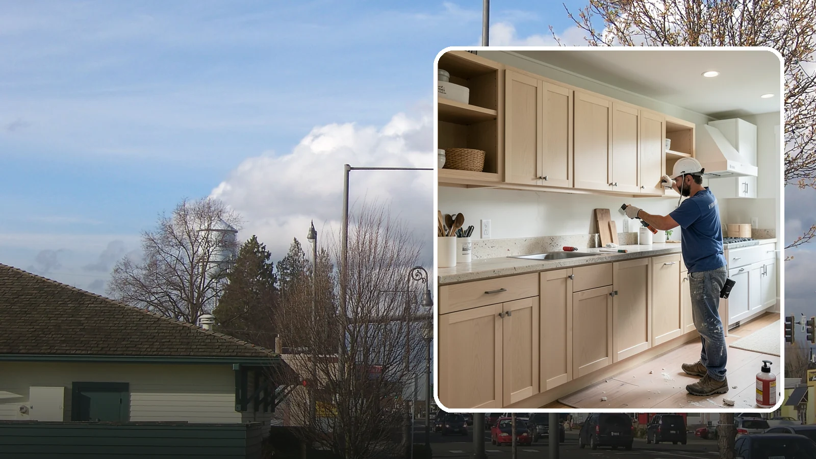 Cabinet Refinishing in Marysville, Snohomish County, WA - Sanding, sealing, and refinishing your existing solid-wood cabinets to restore or transform their appearance.