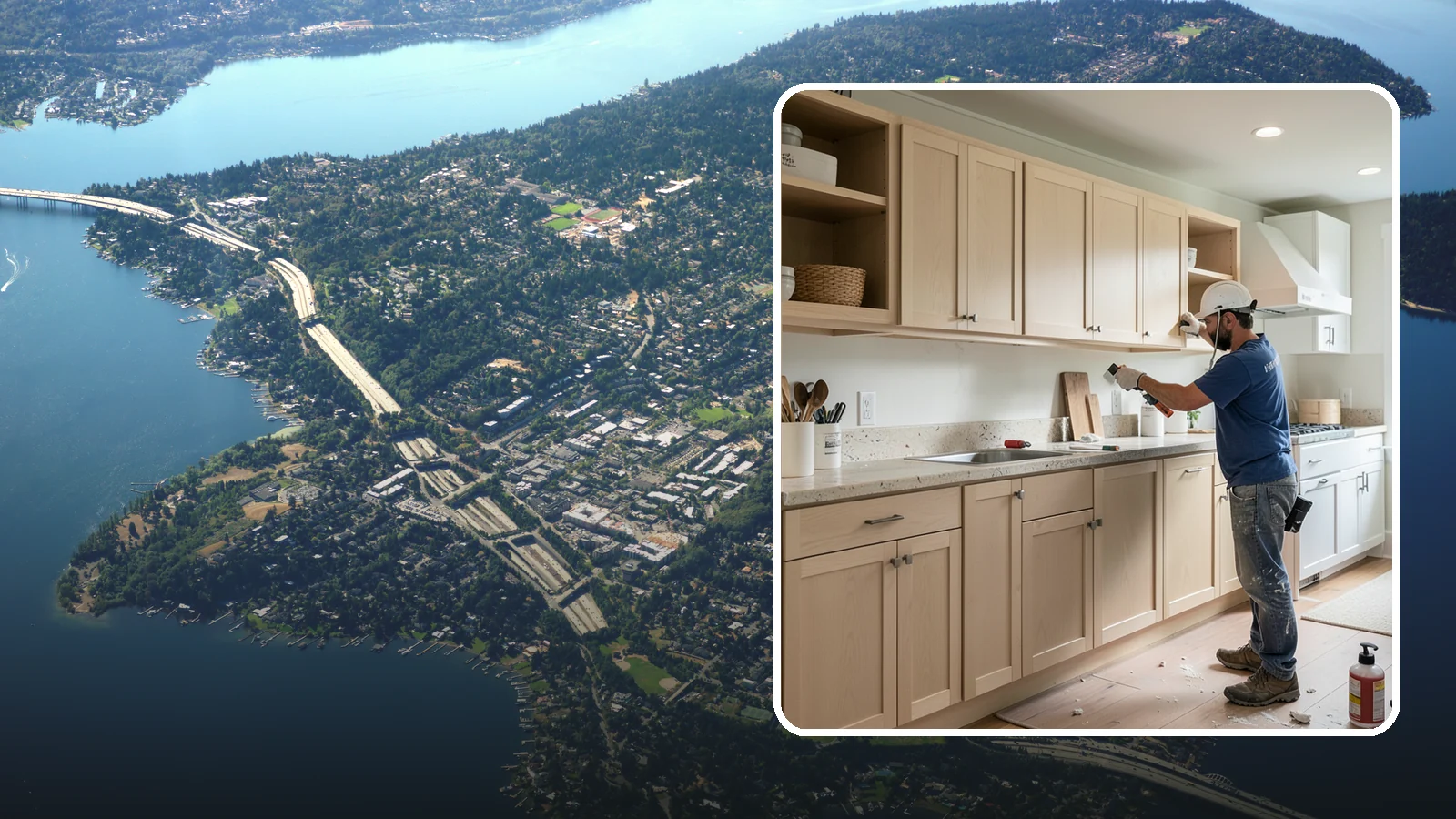 Cabinet Refinishing in Mercer Island, King County, WA - Sanding, sealing, and refinishing your existing solid-wood cabinets to restore or transform their appearance.