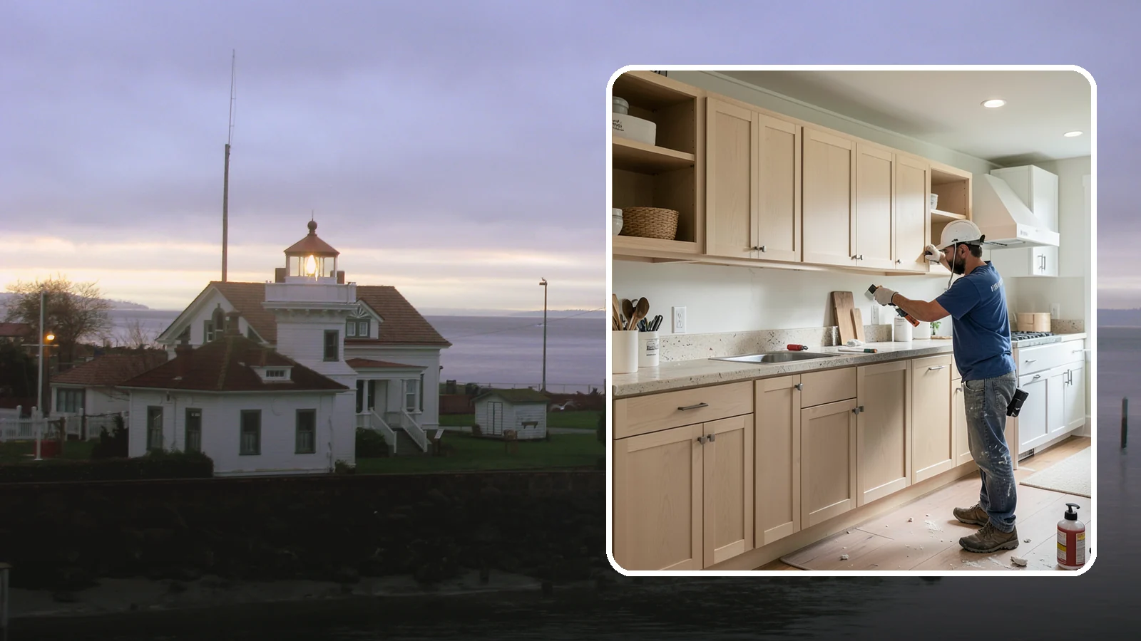 Cabinet Refinishing in Mukilteo, Snohomish County, WA - Sanding, sealing, and refinishing your existing solid-wood cabinets to restore or transform their appearance.
