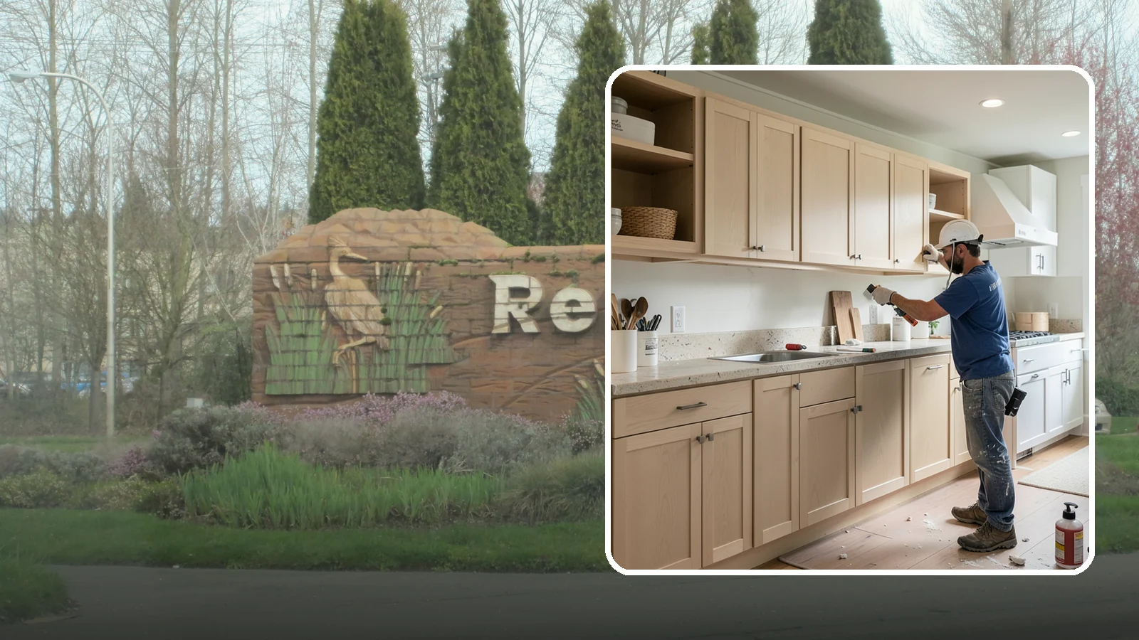 Cabinet Refinishing in Renton, King County, WA - Sanding, sealing, and refinishing your existing solid-wood cabinets to restore or transform their appearance.
