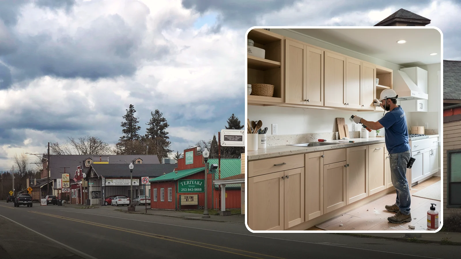 Cabinet Refinishing in Roy, Pierce County, WA - Sanding, sealing, and refinishing your existing solid-wood cabinets to restore or transform their appearance.