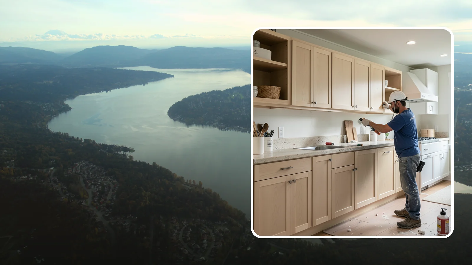 Cabinet Refinishing in Sammamish, King County, WA - Sanding, sealing, and refinishing your existing solid-wood cabinets to restore or transform their appearance.