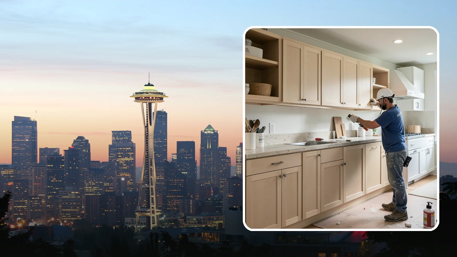Cabinet Refinishing in Seattle, King County, WA - Sanding, sealing, and refinishing your existing solid-wood cabinets to restore or transform their appearance.