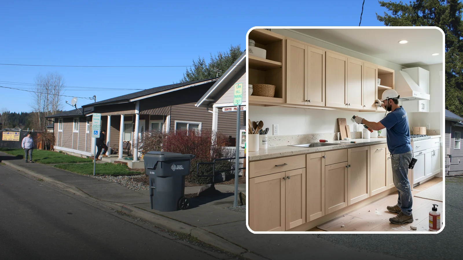 Cabinet Refinishing in South Prairie, Pierce County, WA - Sanding, sealing, and refinishing your existing solid-wood cabinets to restore or transform their appearance.