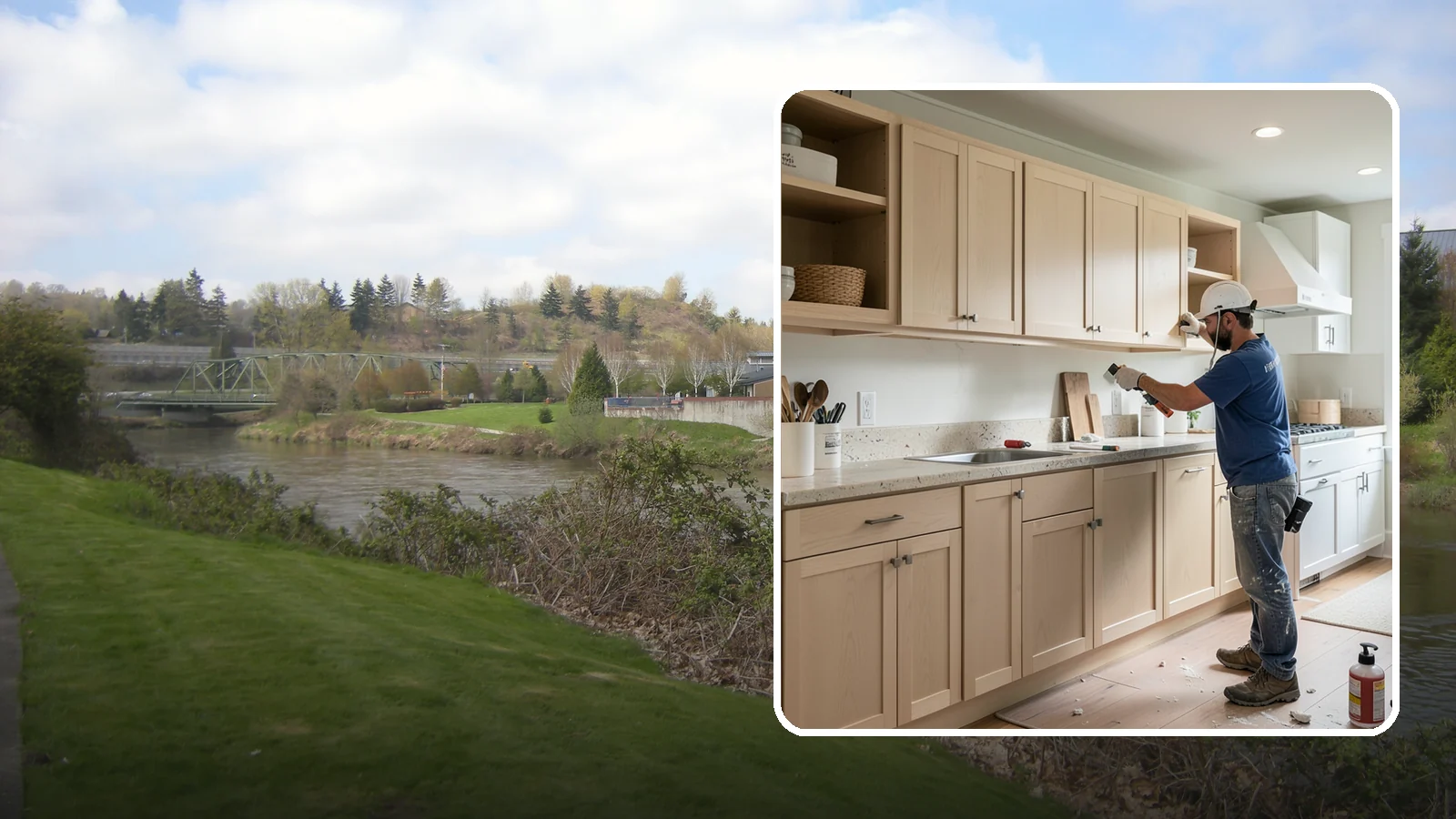 Cabinet Refinishing in Tukwila, King County, WA - Sanding, sealing, and refinishing your existing solid-wood cabinets to restore or transform their appearance.