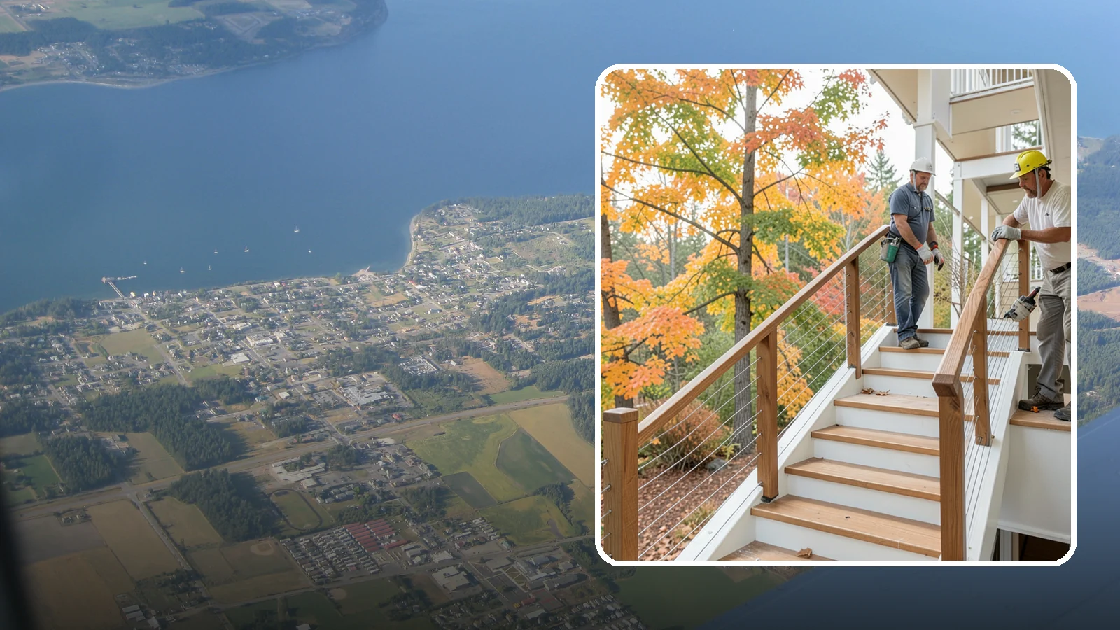 Cable Railing Installation in Coupeville, Island County, WA - Modern stainless cable railings that preserve views while meeting safety codes.