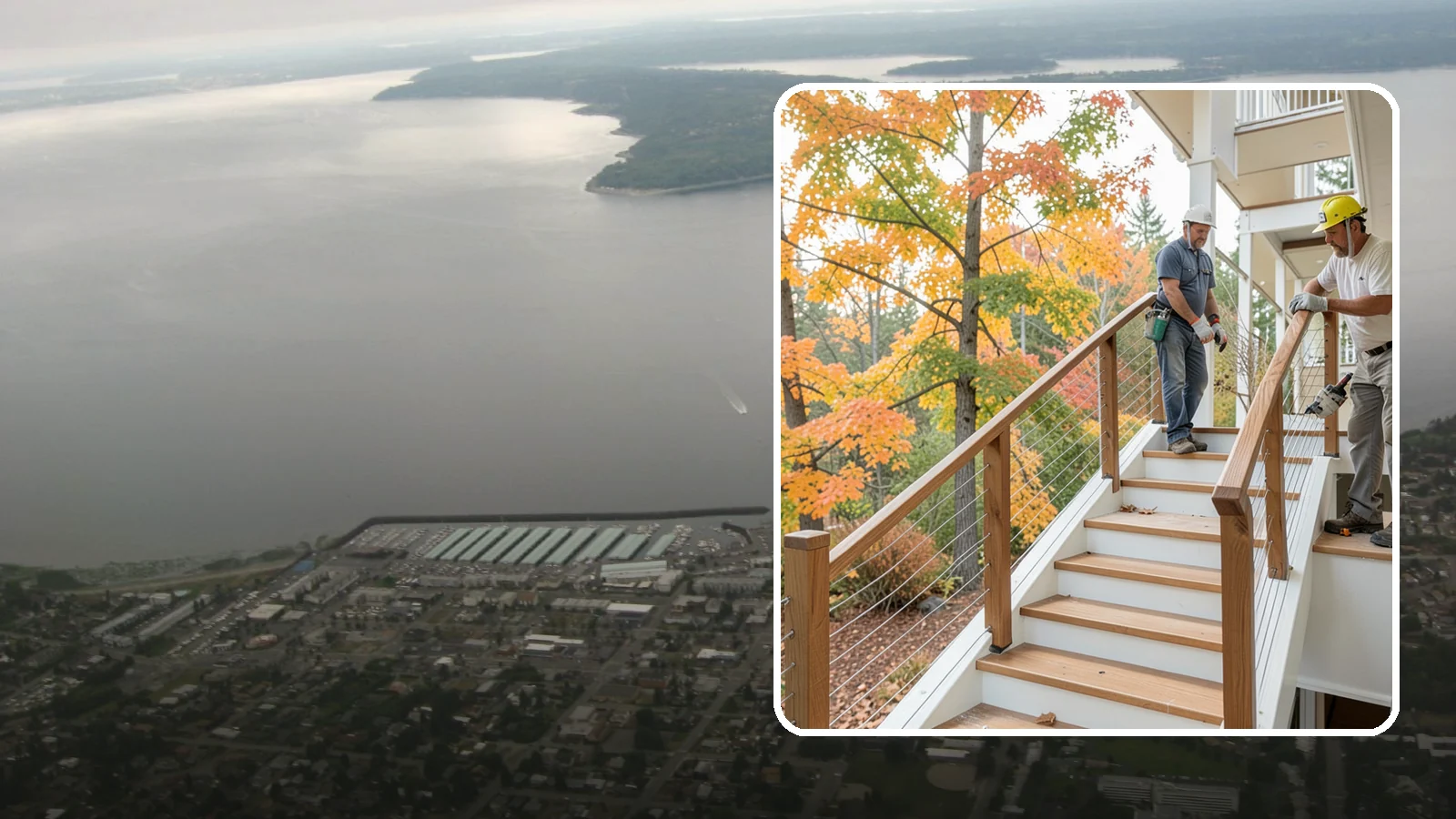 Cable Railing Installation in Des Moines, King County, WA - Modern stainless cable railings that preserve views while meeting safety codes.