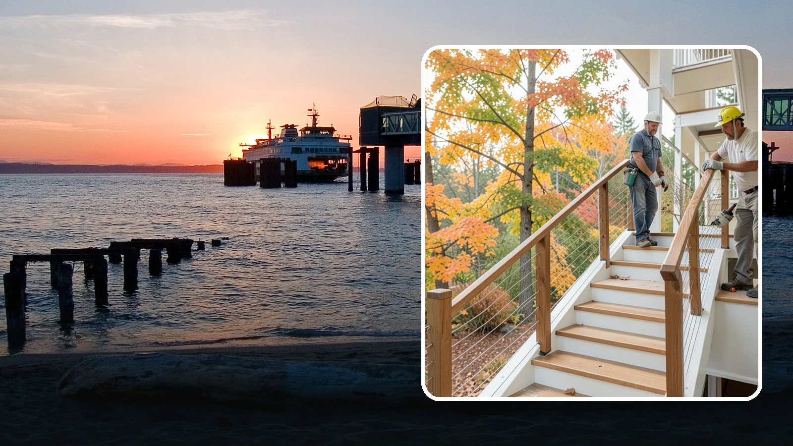 Cable Railing Installation in Edmonds, Snohomish County, WA - Modern stainless cable railings that preserve views while meeting safety codes.
