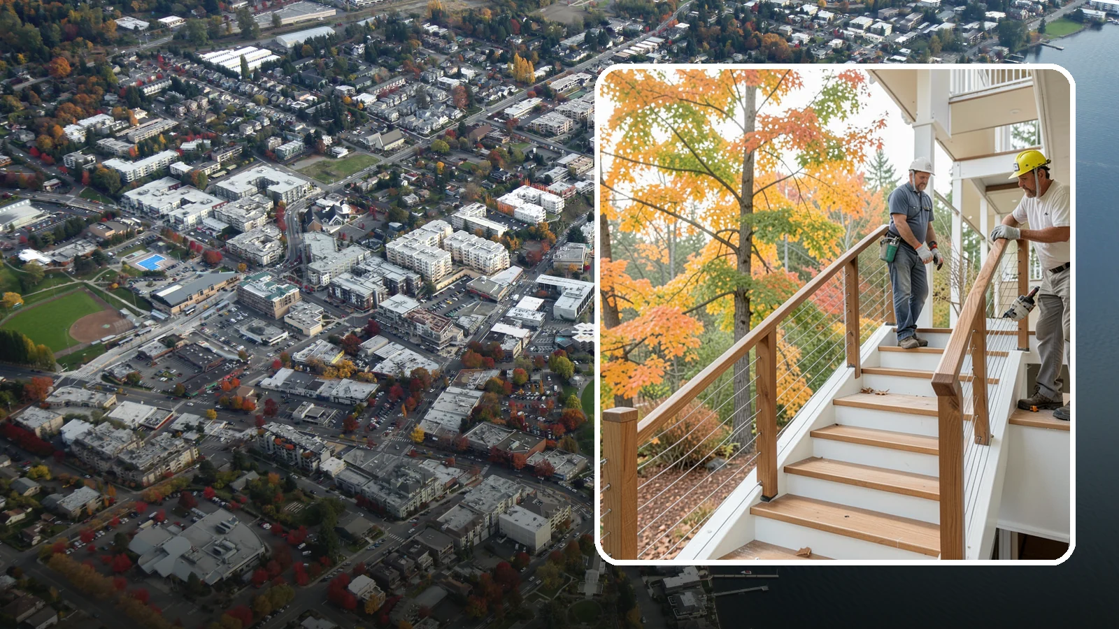 Cable Railing Installation in Kirkland, King County, WA - Modern stainless cable railings that preserve views while meeting safety codes.
