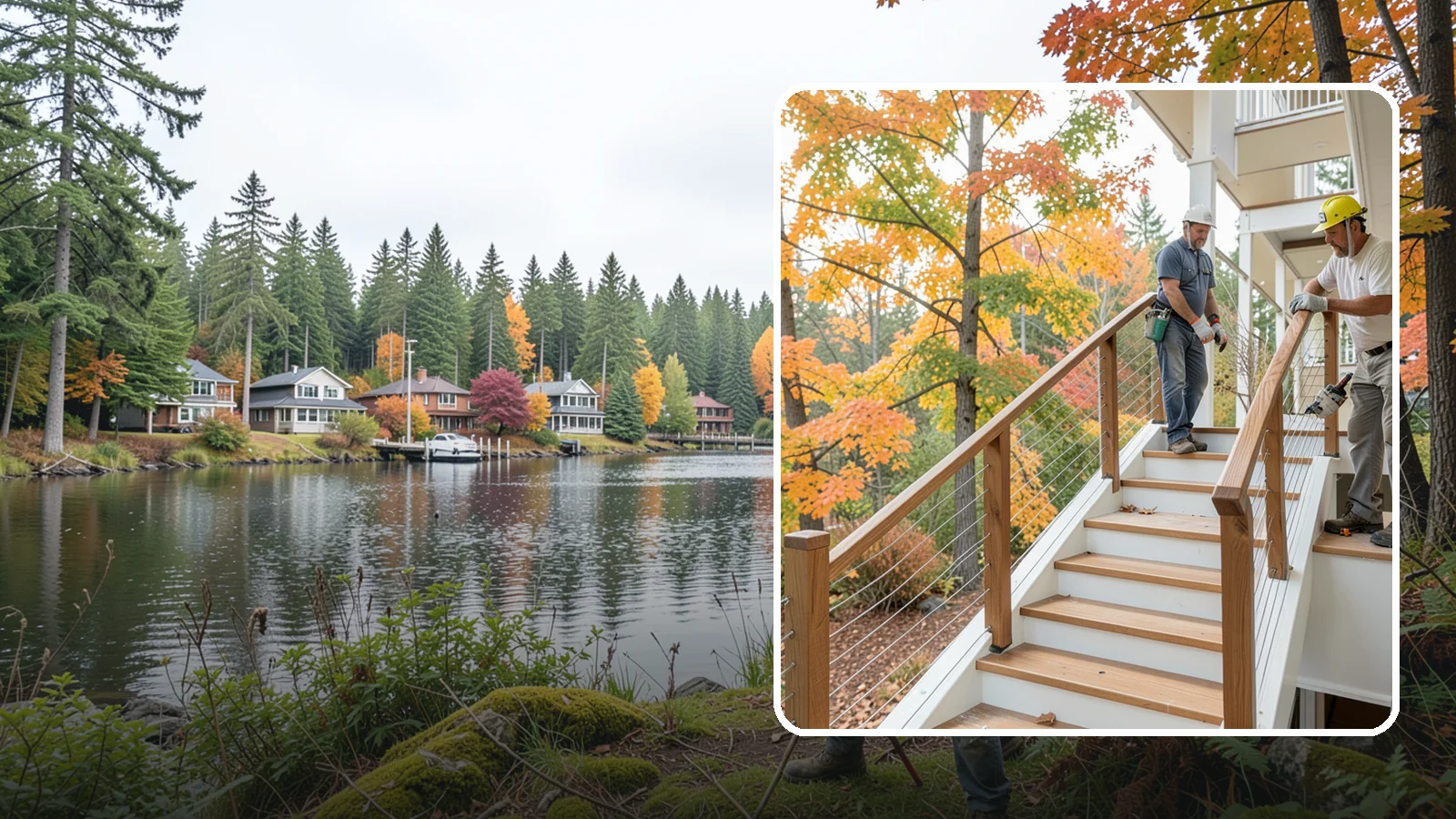 Cable Railing Installation in La Conner, Skagit County, WA - Modern stainless cable railings that preserve views while meeting safety codes.