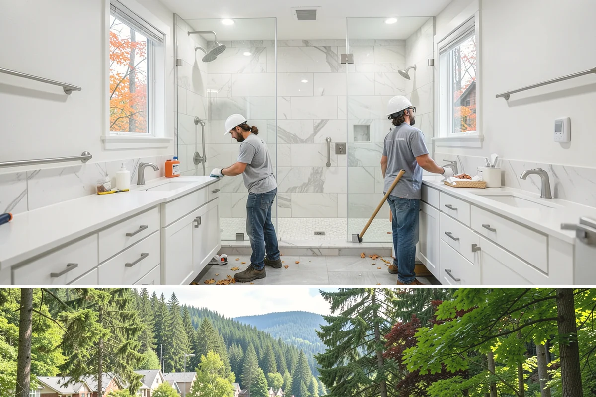 Cable Railing Installation in Lake Forest Park, King County, WA - Interior cable railings install year-round, while exterior runs are best set during drier weather windows.