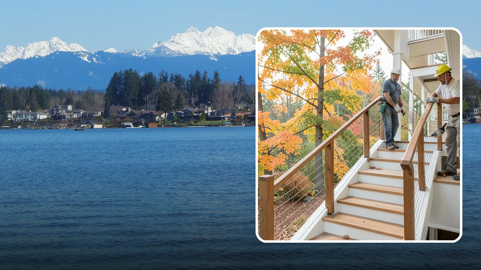 Cable Railing Installation in Lake Stevens, Snohomish County, WA - Modern stainless cable railings that preserve views while meeting safety codes.