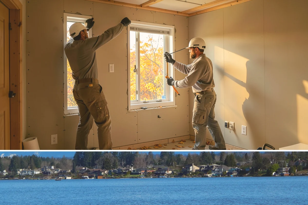 Cable Railing Installation in Lake Stevens, Snohomish County, WA - Interior cable railings install year-round, while exterior runs are best set during drier weather windows.